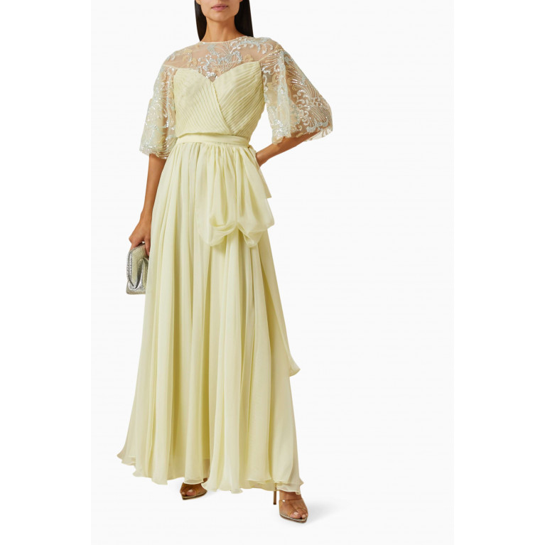 NASS - Embroidered Maxi Dress in Chiffon