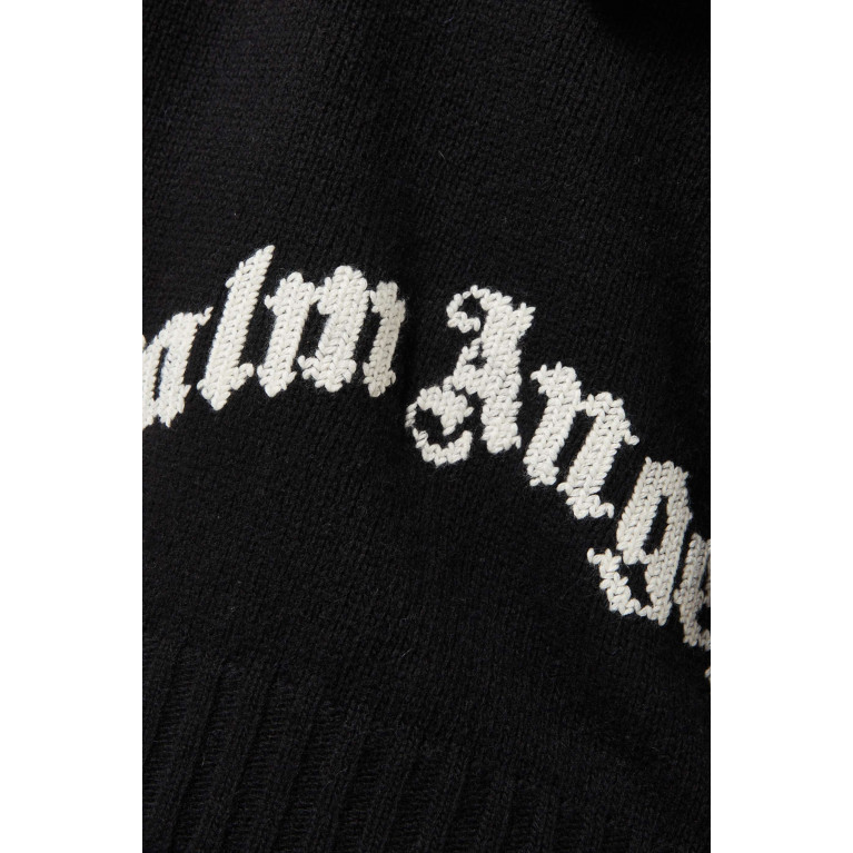 Palm Angels - Logo Knit Hoodie in Wool-blend