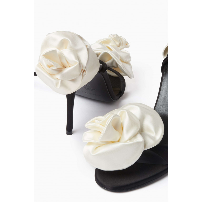 Magda Butrym - Flower 105 Lace-up Sandals in Satin