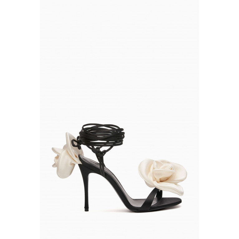 Magda Butrym - Flower 105 Lace-up Sandals in Satin