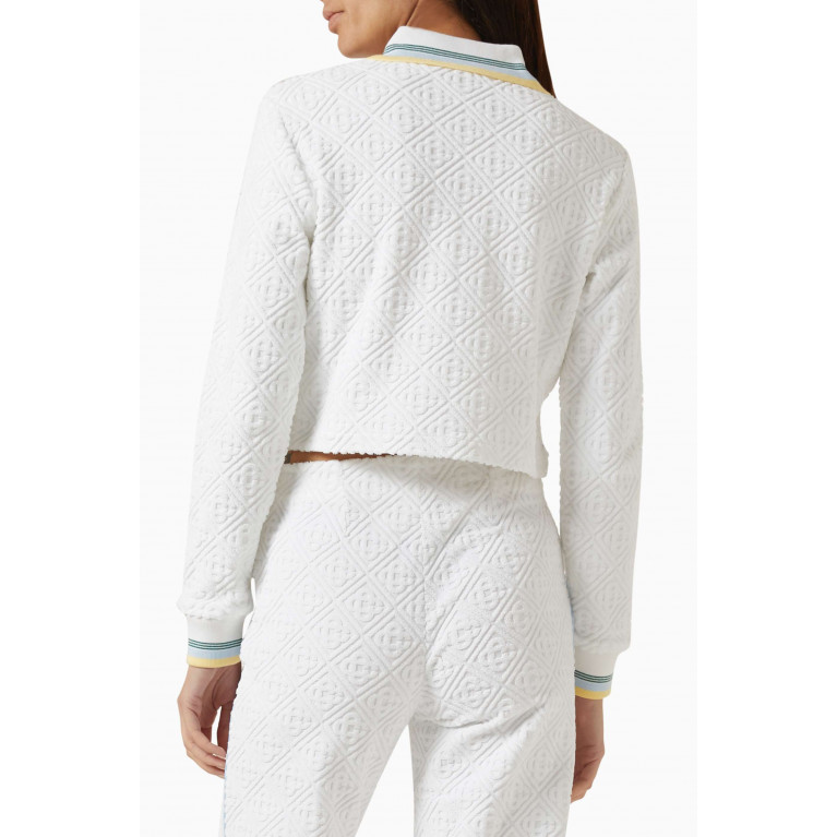 Casablanca - Cropped Track Jacket in Textured Cotton-blend