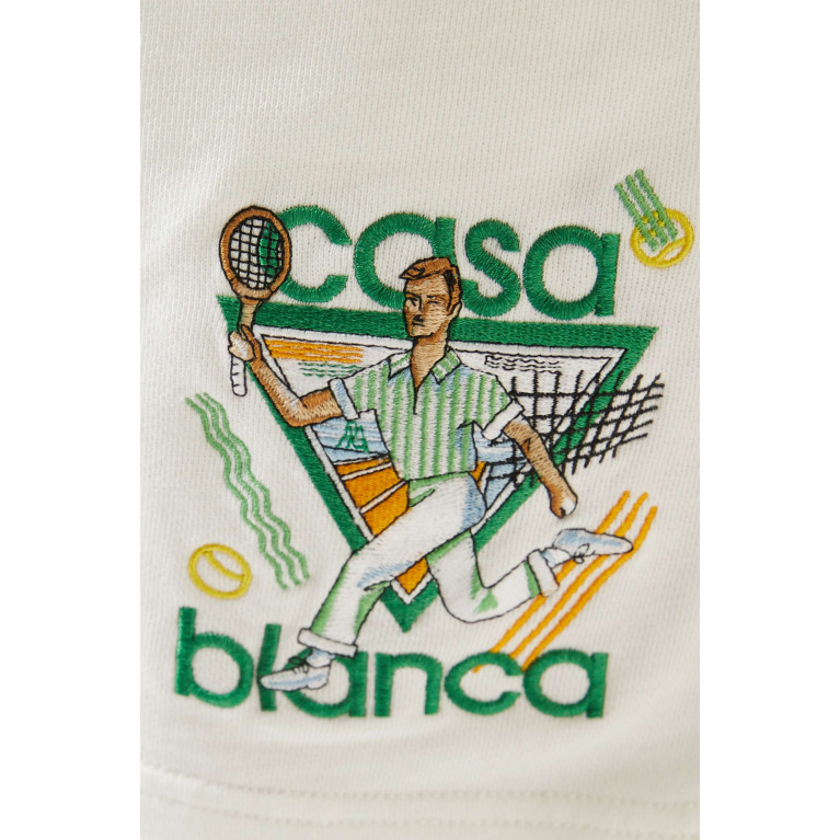 Casablanca - Le Jeu Embroidered Sweatshorts in Organic Cotton-jersey