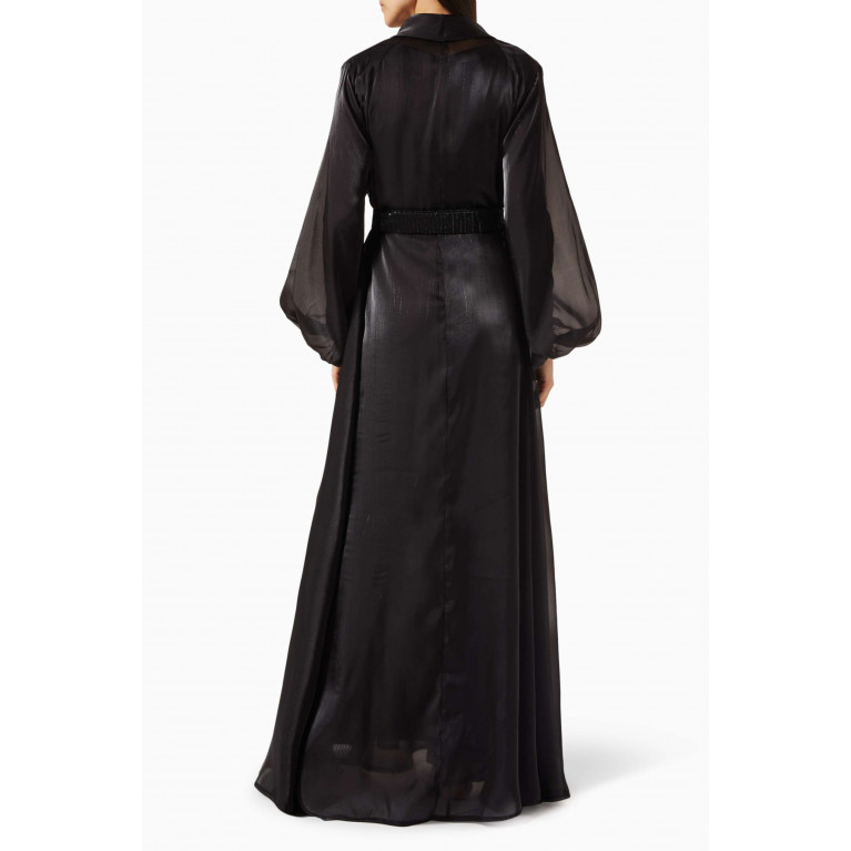 NASS - Detachable Cape-style Maxi Dress Black