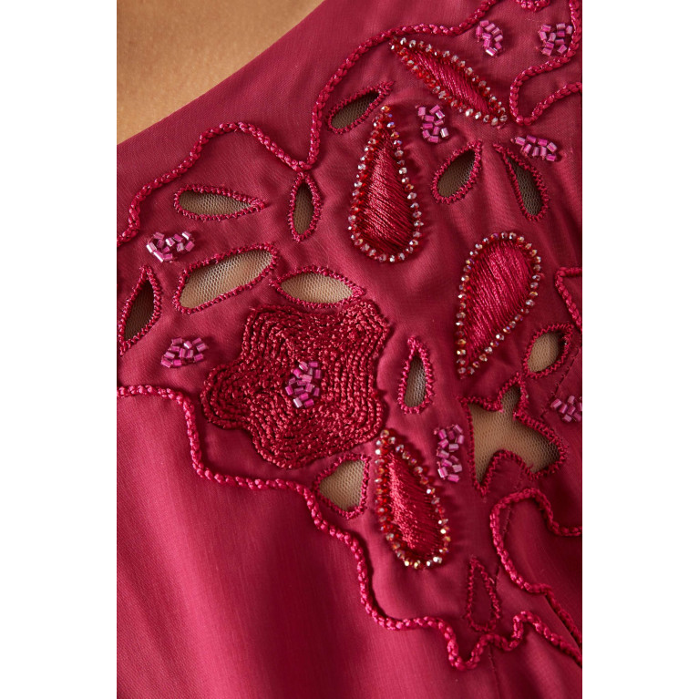 NASS - Embroidered Maxi Dress in Crepe Pink