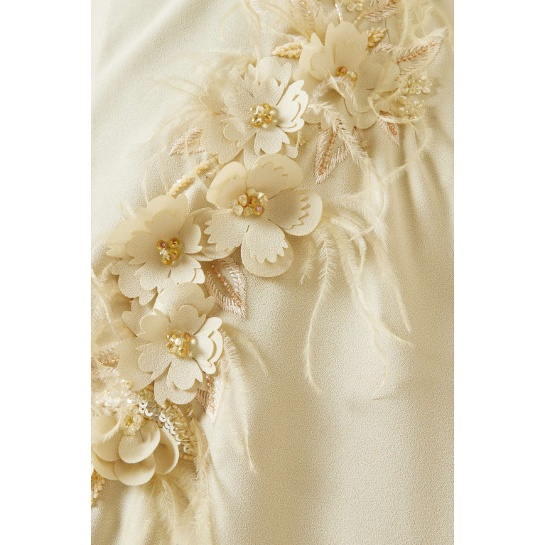 NASS - Embellished Floral Maxi Dress Neutral