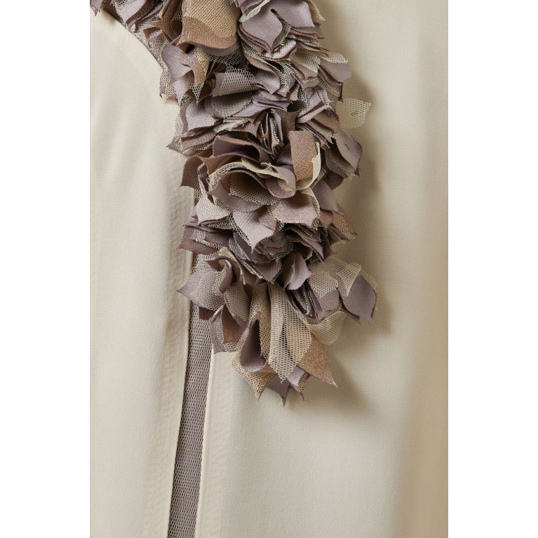 NASS - Belted Floral Maxi Dress Neutral