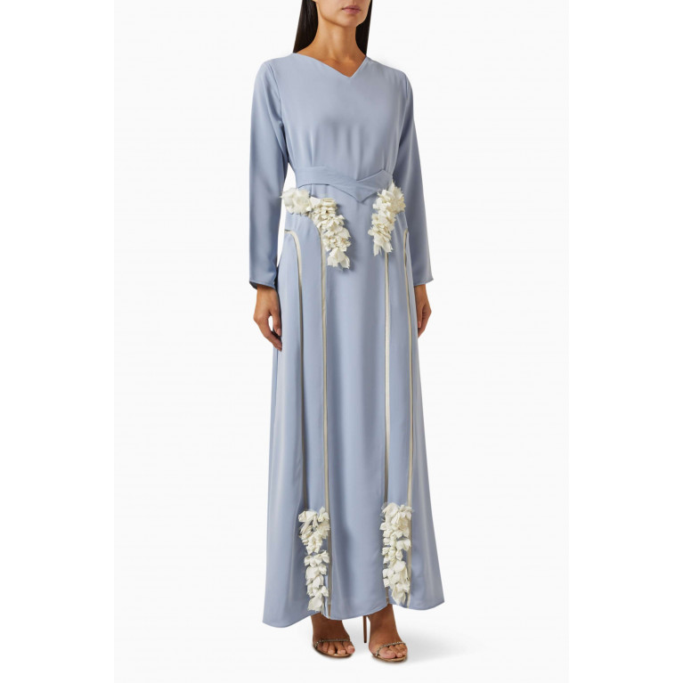 NASS - Belted Floral Maxi Dress Blue