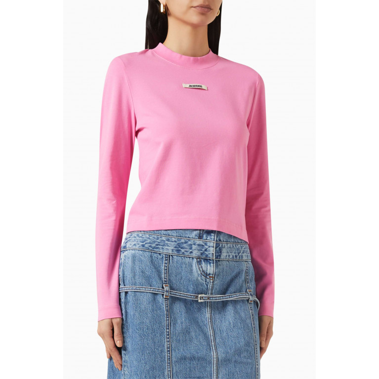 Jacquemus - Le T-shirt Gros Grain in Cotton Pink