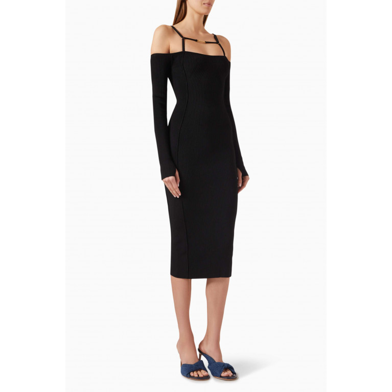 Jacquemus - La Robe Sierra Midi Dress in Rib-knit Black