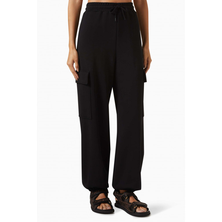 Moschino - Tapered Pants in Cotton Jersey Black
