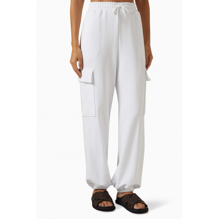 Moschino - Tapered Pants in Cotton Jersey White