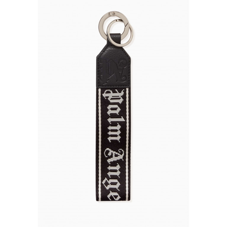 Palm Angels - Logo Key Ring in Leather & Webbing