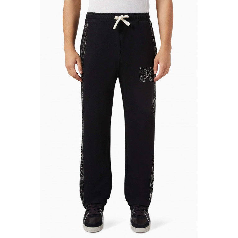 Palm Angels - Monogram Studded Sweatpants in Cotton
