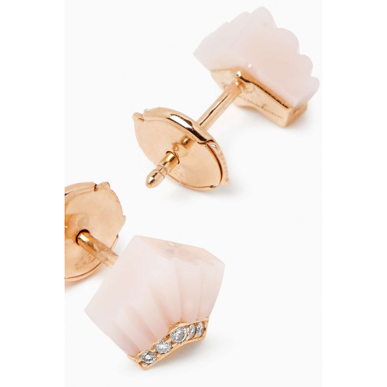 Charmaleena - Elements Diamond & Opal Stud Earrings in 18kt Gold