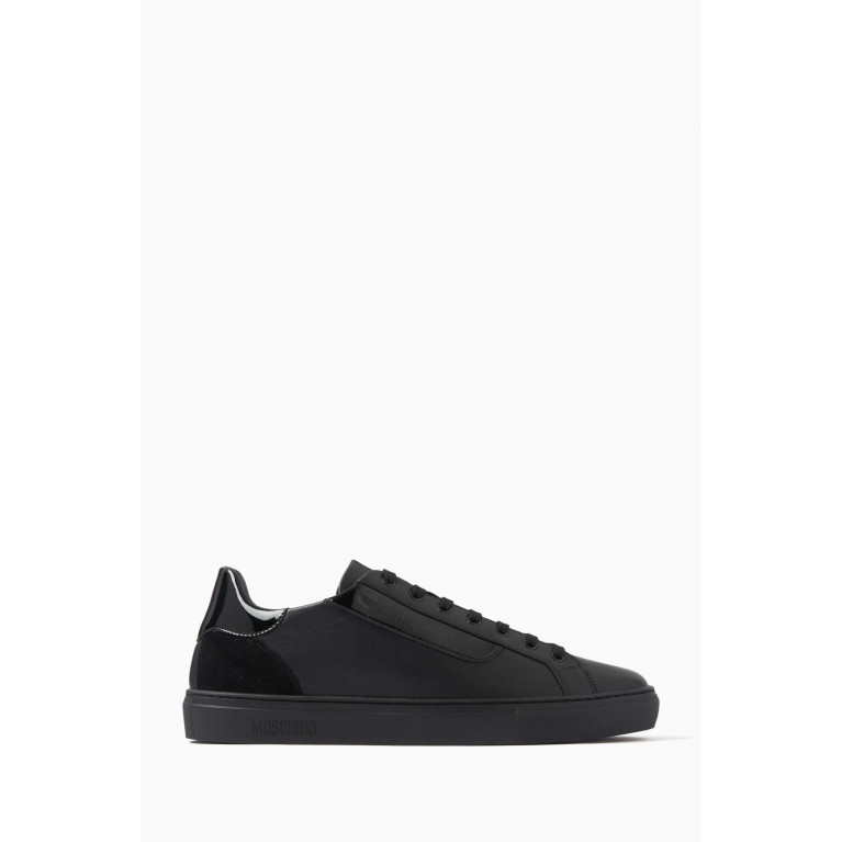 Moschino - Logo Sneakers in Calf Leather Black