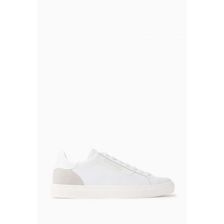 Moschino - Logo Sneakers in Calf Leather White