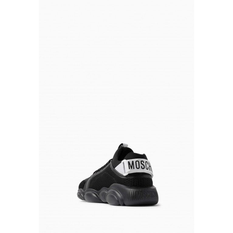 Moschino - Strap Teddy Bear Sneakers in Mesh & Suede