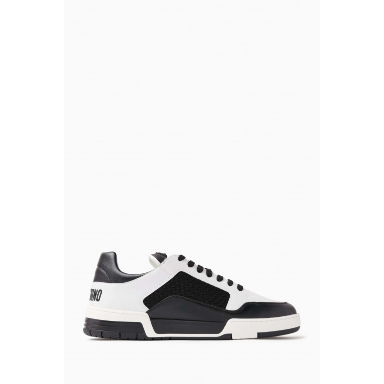 Moschino - Logo Sneakers in Calf Leather Black