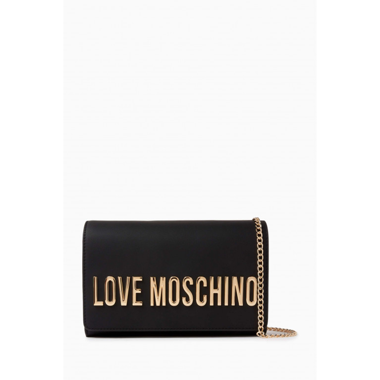 Love Moschino - Small Smart Daily Crossbody Bag in Faux Leather Black