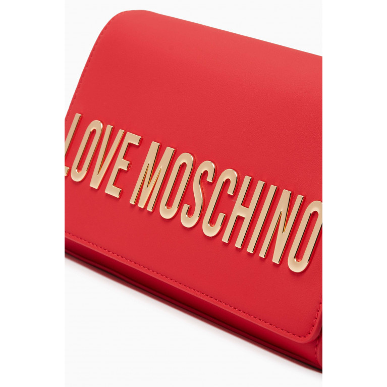 Love Moschino - Small Smart Daily Crossbody Bag in Faux Leather Red