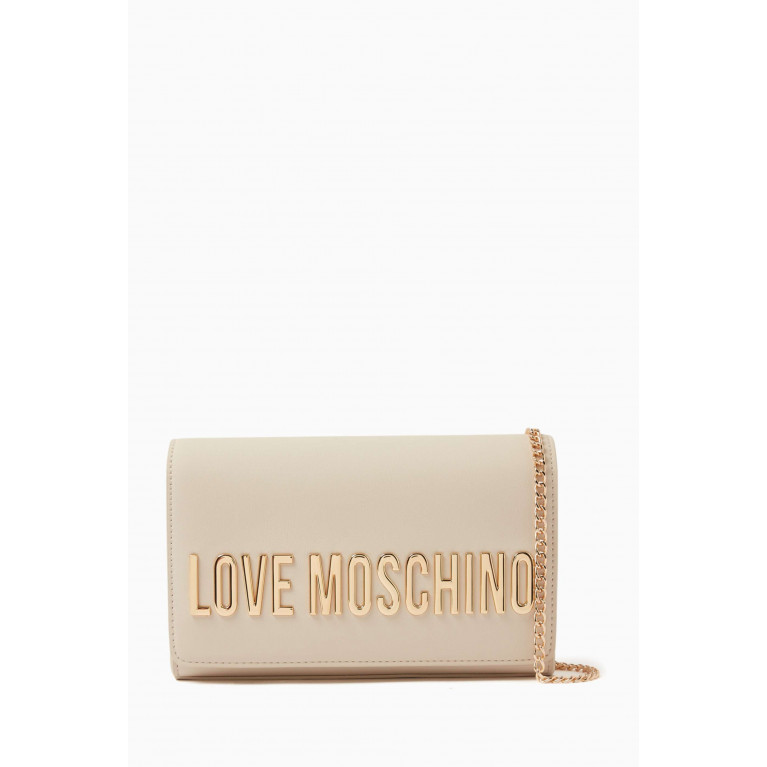 Love Moschino - Small Smart Daily Crossbody Bag in Faux Leather White