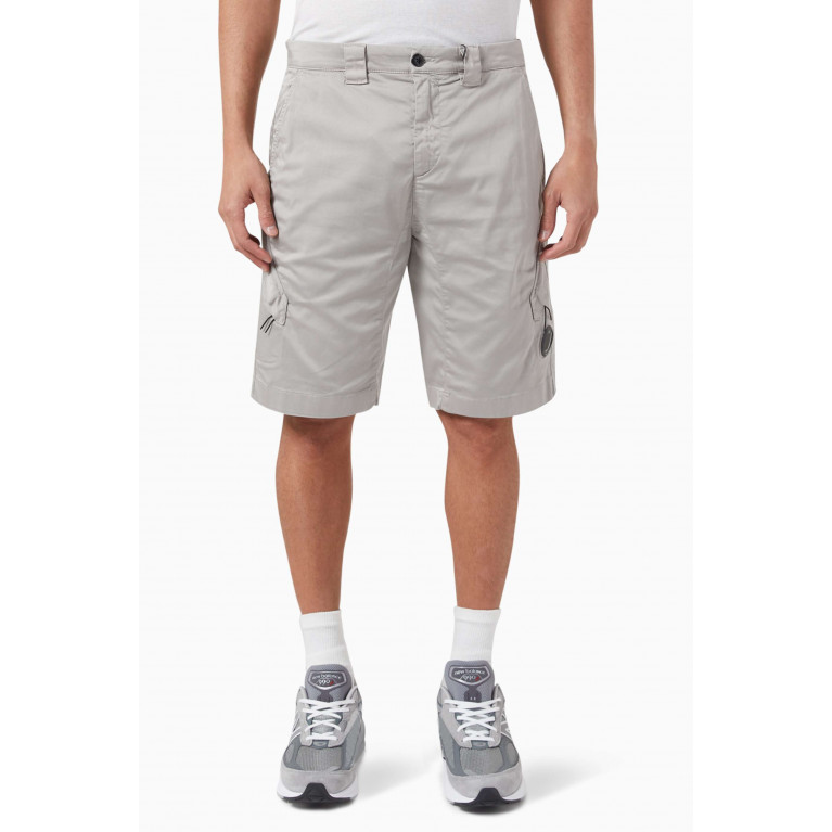 C.P. Company - Utility Shorts in Stretch Sateen Grey