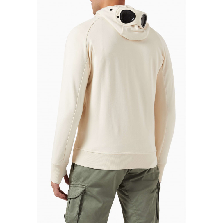 C.P. Company - Diagonal Goggle Zipped Hoodie in Cotton-fleece