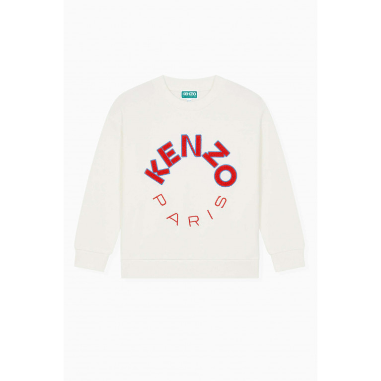KENZO KIDS - Logo-embroidered Sweatshirt in Cotton Fleece
