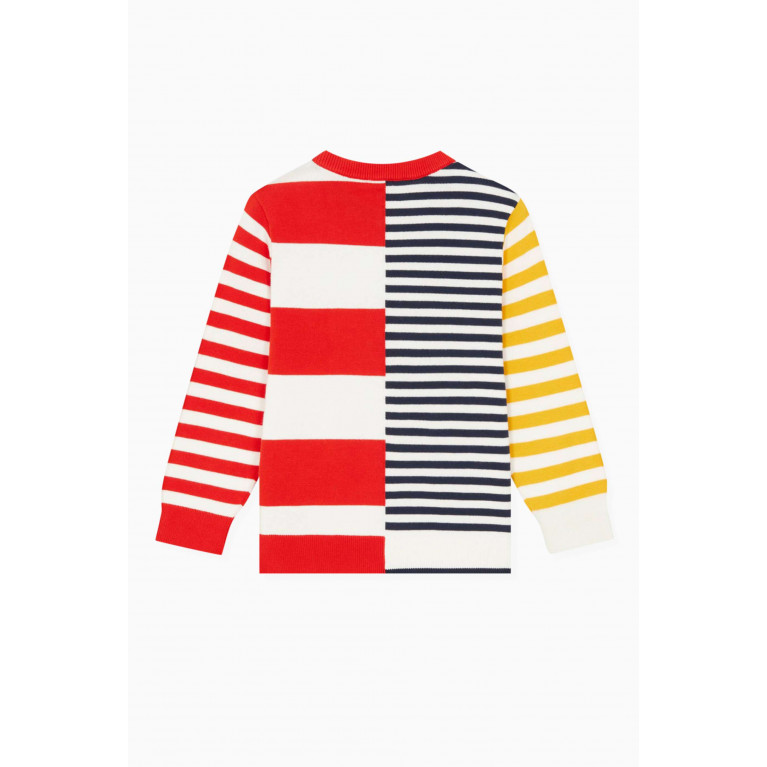 KENZO KIDS - Sailor Striped Logo Sweatshirt in Cotton Knit