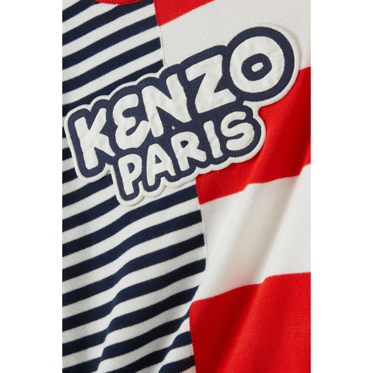KENZO KIDS - Sailor Striped Logo Sweatshirt in Cotton Knit