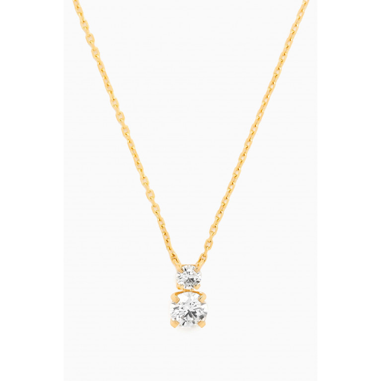 Fergus James - Round Diamond Drop Pendant Necklace in 18kt Gold