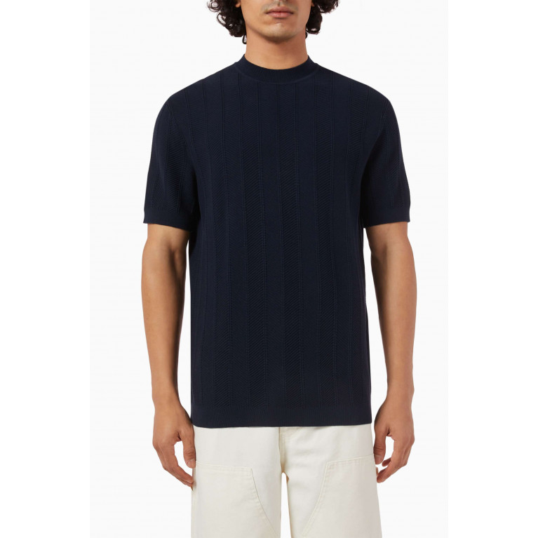 Missoni - Short Sleeve T-shirt in Cotton Blend Blue