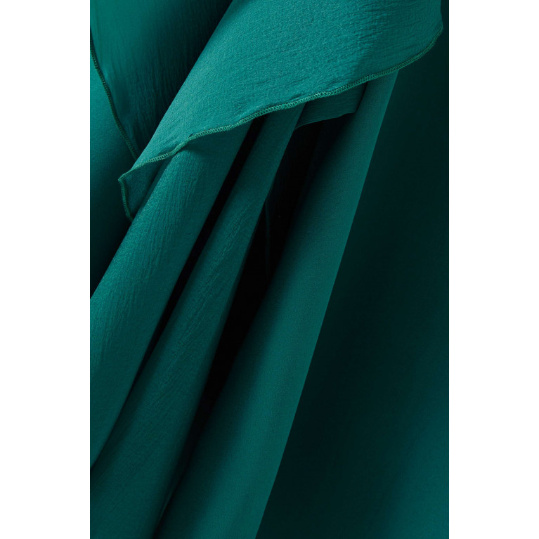 Amri - Ruffle One-shoulder Maxi Dress Green