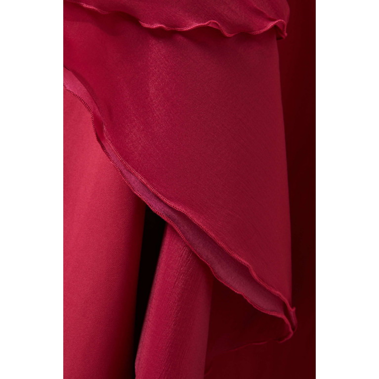 Amri - Ruffle One-shoulder Maxi Dress Pink