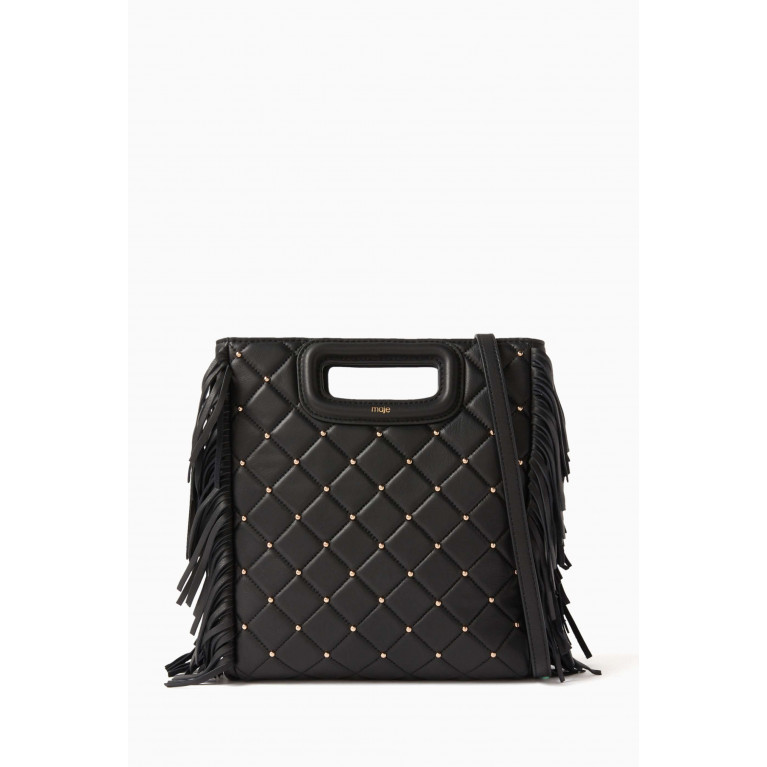 Maje - Studded M Crossbody Bag in Leather