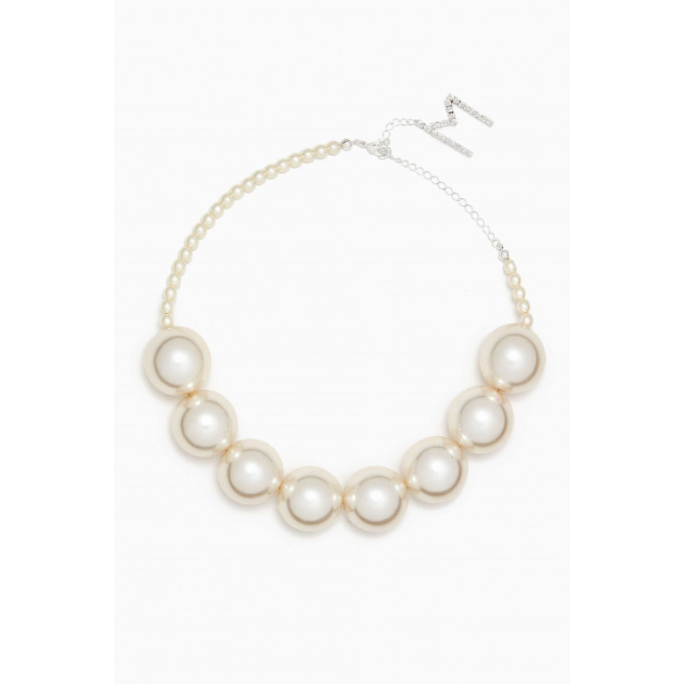 Magda Butrym - Half Pearl Necklace in Plated Brass