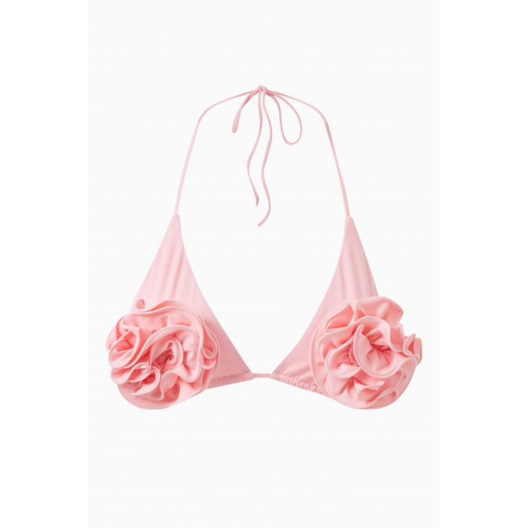 Magda Butrym - Floral Strappy Triangular Bikini Bra in Nylon