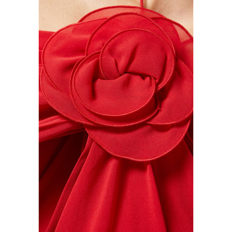 Magda Butrym - Floral Appliqué Wrap Maxi Dress in Silk