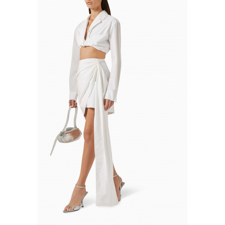 Ura - Minah Mini Skirt in Cotton White