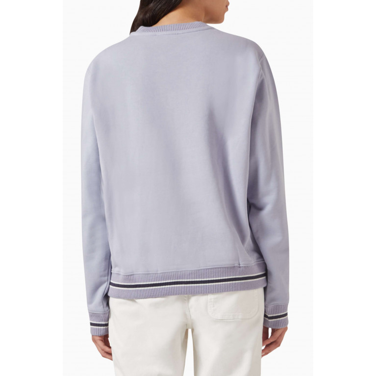 Madhappy - Chunky-rib Sweatshirt in Cotton Fleece Blue