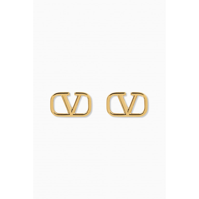 Valentino Garavani - Valentino Garavani VLogo Signature Stud 15mm Earrings in Brass