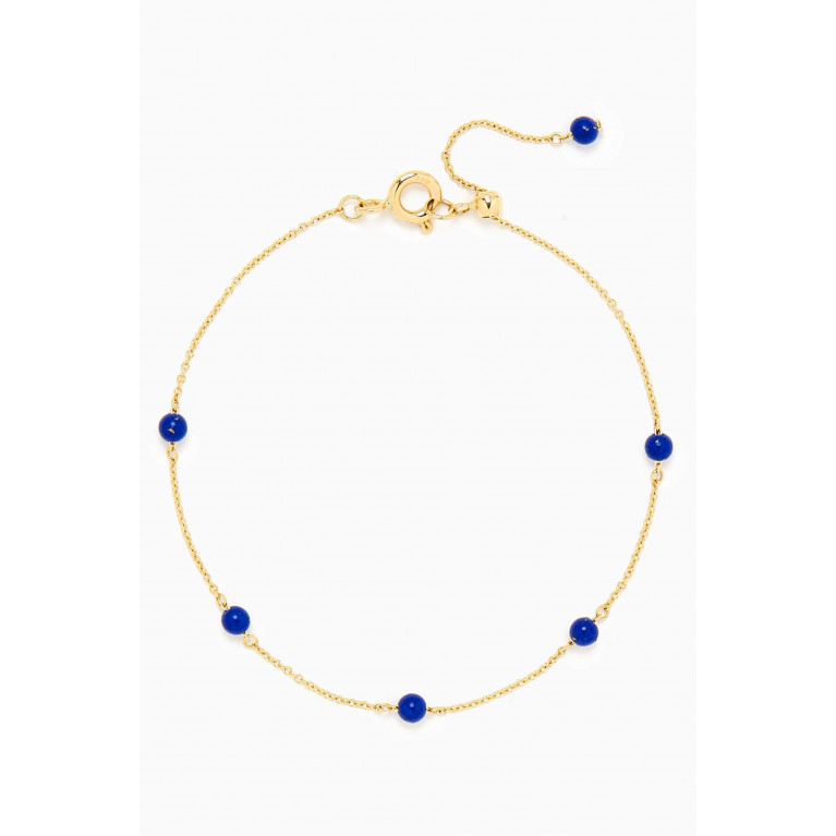 The Alkemistry - Lapis Bead & Chain Bracelet in 18kt Recycled Yellow Gold