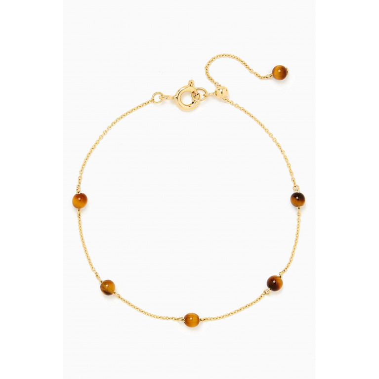 The Alkemistry - Tigers Eye Bead & Chain Bracelet in 18kt Recycled Yellow Gold