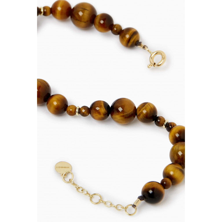 The Alkemistry - Tigers Eye Bubble Bead Bracelet in 18kt Recycled Yellow Gold