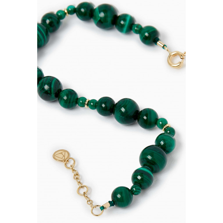 The Alkemistry - Malachite Bubble Bead Bracelet in 18kt Recycled Yellow Gold