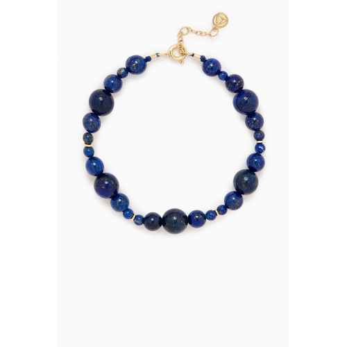 The Alkemistry - Lapis Bubble Bead Bracelet in 18kt Recycled Yellow Gold