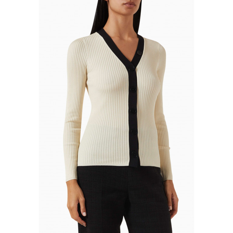 Sandro - Gabrielle Ribbed Cardigan in Viscose-blend