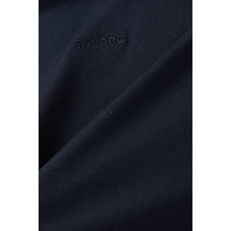 Sandro - Logo T-shirt in Cotton Blue
