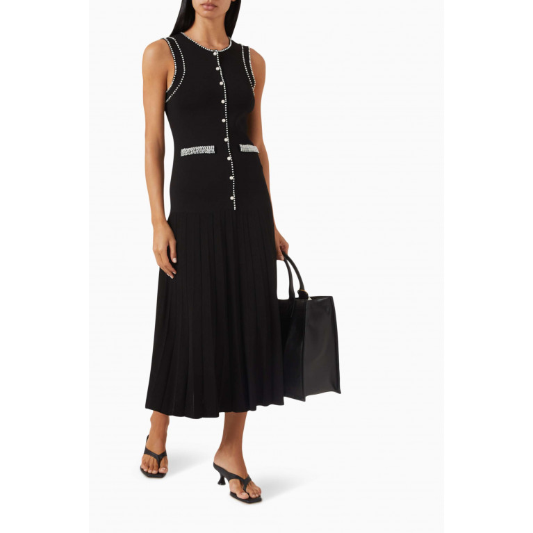 Sandro - Naima Knit Midi Dress in Viscose-blend Black