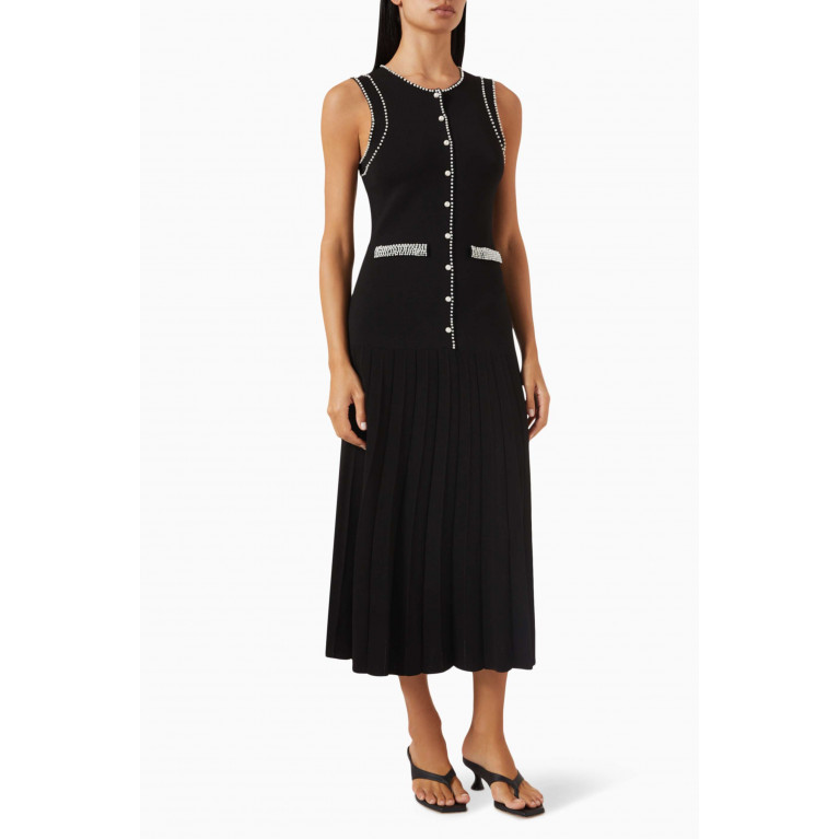 Sandro - Naima Knit Midi Dress in Viscose-blend Black